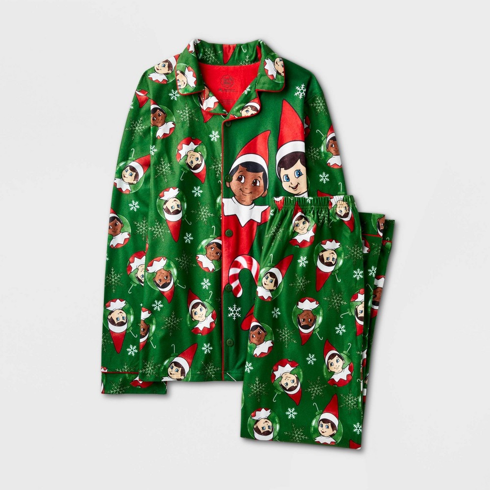 Boys' Elf on the Shelf Christmas Coat Pajama Set - Green M