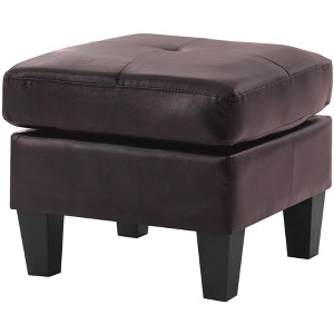 Passion Furniture Newbury Faux Leather Upholstered Ottoman - 1 of 4