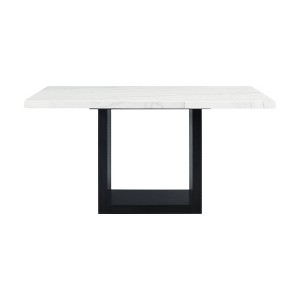 Willow Marble Counter Height Dining White - Picket House Furnishings: Chic Black Base, 6 Seats - 1 of 4