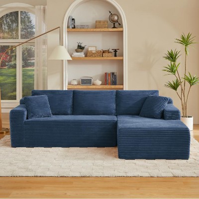 Dolonm 103" L-shaped Modular Cloud Sofa,Compressed Boneless with Deep Seats,No Assembly, for Living Rooms Bedrooms