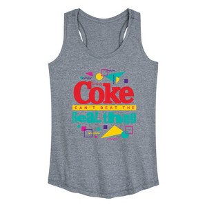 Women's Coca-Cola Retro Graphic Racerback Tank - Heather Grey - 2 X-Large - 1 of 4