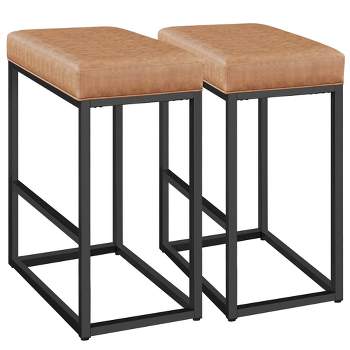 Yaheetech 30"H Bar Stools Backless Industrial Stool Modern Upholster Set of 2
