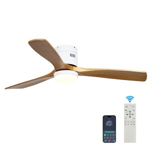 Wanze of Ocean 52 In. 3-Blade Wood Indoor Ceiling Fan with Light and Remote, Dimmable, Reversible DC Motor, Memory Function - 1 of 4