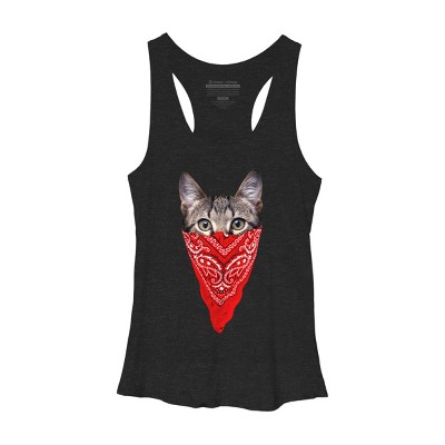 Women's Design By Humans Gangster Cat By clingcling Racerback Tank Top