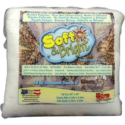 Warm Company Soft & Bright Polyester Batting-Full Size 90"X96" FOB: MI