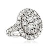 Ross-Simons 3.50 ct. t.w. Diamond Cluster Oval Ring in 14kt White Gold - 4 of 4