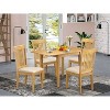 5-Piece Natural Oak Finish Solid Wood Top - Dining Room Set - Seats 4 - 2 of 4