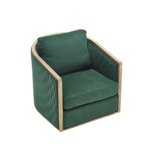 Corduroy Swivel Barrel Chair, Comfortable Accent Sofa Chair, 360 Degree Swivel Barrel Club Chair, Leisure Arm Chair for Home, Hotel - 1 of 4