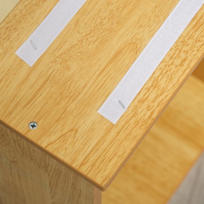 Natural Wood Pet Stairs with Cushioned Steps
