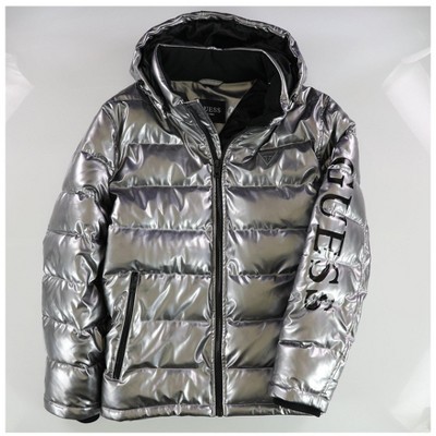 GUESS Mens Holographic Puffer Jacket