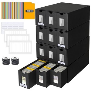 Etokfoks 12 Pack Trading Card Storage Box Kit Holds 12000 Cards
