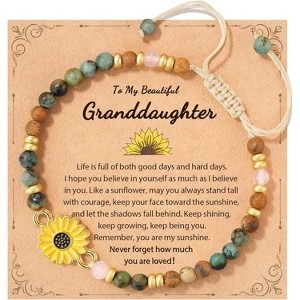 Sunflower Bracelet for Women Symbolizing Positivity Strength and Sunshine, Inspirational Gift with Adjustable Length - 1 of 4