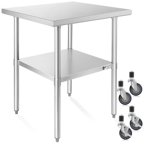 Kutler Stainless Steel Table 24 X 24 In. With Caster Wheels, Nsf Heavy ...