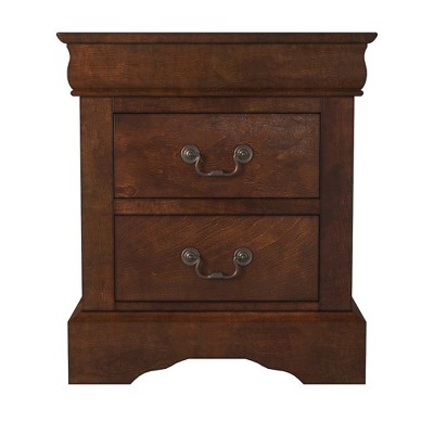 Alpine Furniture,West Haven 2 Drawer Nightstand, Cappuccino