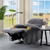 Manual Recliner Chair in Light Gray Corduroy, Supportive Armchair with Phone Holder & 2 Cup Holders, 32.4"x39.57"x38.78"H - 4 of 4