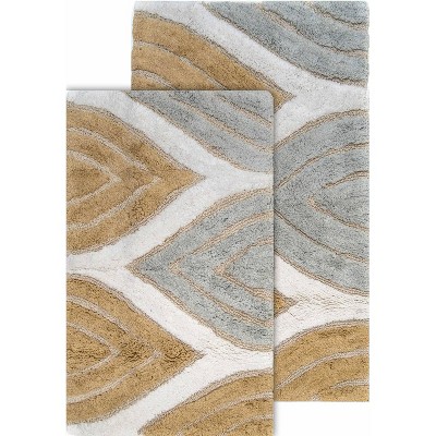 Davenport Spa Geometric Cotton Tufted Bath Rug Set