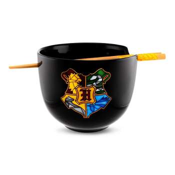 Silver Buffalo Harry Potter Hogwarts Crest 20-Ounce Ramen Bowl and Chopstick Set