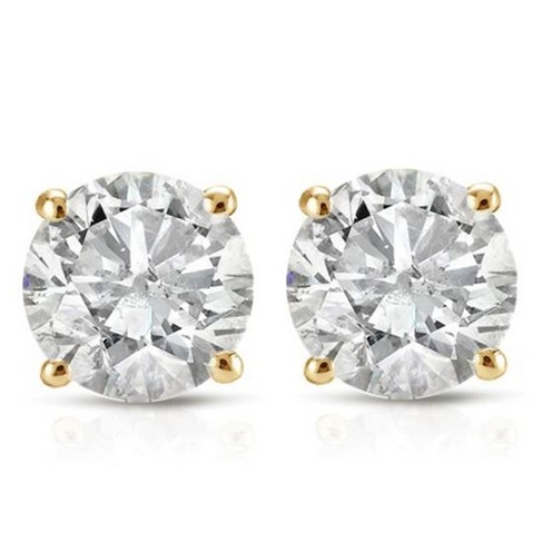 Pompeii3 1ct Round Cut Diamond Stud Earrings In 14k Yellow Gold With Screw  Backs : Target