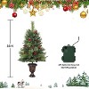 Artificial Mini Christmas Tree, Tabletop Christmas Tree with LED Warm Lights, Pinecone & Red Berry for Home Office Indoor Outdoor Decor - 3 of 4