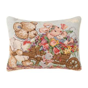 C&F Home 12" x 16" Bear And Rabbit Needlepoint Pillow