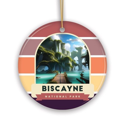 Biscayne National Park Retro Style Ornament, Florida Tourist Attraction and Gift| OrnamentallyYou