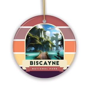 Biscayne National Park Retro Style Ornament, Florida Tourist Attraction and Gift| OrnamentallyYou - 1 of 4