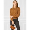 INSPIRE CHIC Women's Bow Tie Neck Keyhole Back Grid Checks Office Work Blouses - 2 of 4