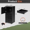 GALAXHERO 5-Drawer Wood Dresser with Top Cabinet, Mobile Storage Chest for Home Office, Black - 2 of 4