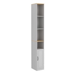 AndMakers White Wood 9.44 in. Pantry Cabinet with 6 Shelves - 1 of 4