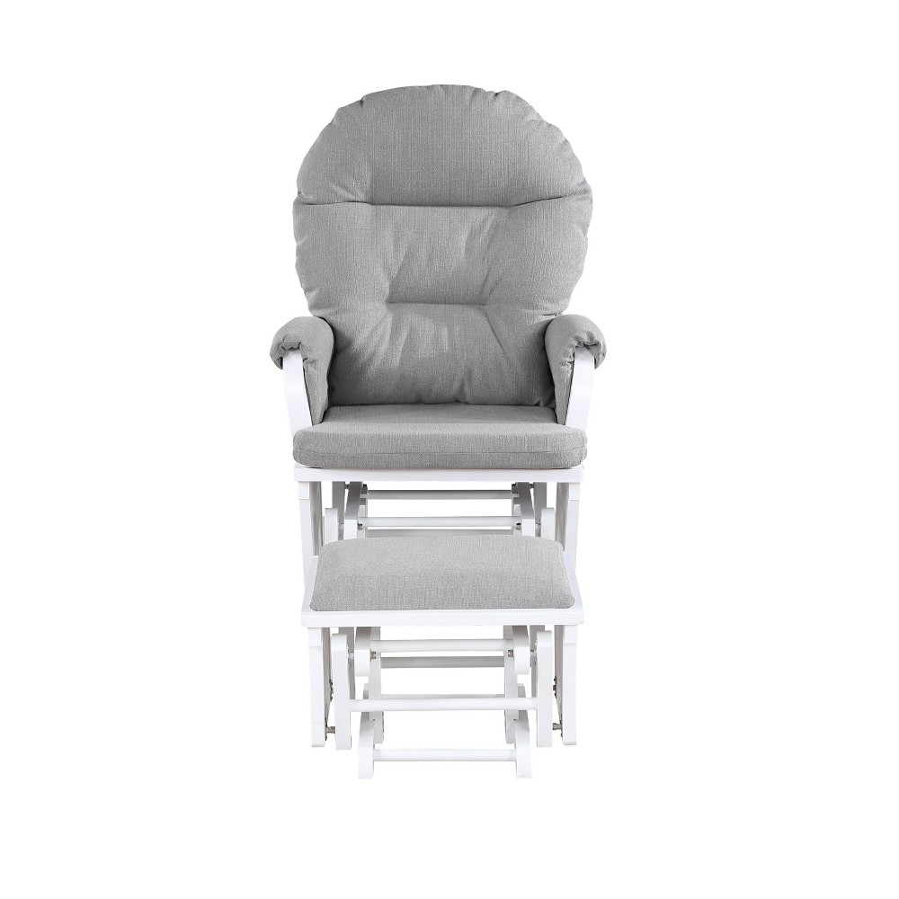 Photos - Pouffe / Bench Suite Bebe Madison Glider & Ottoman - White/Oyster