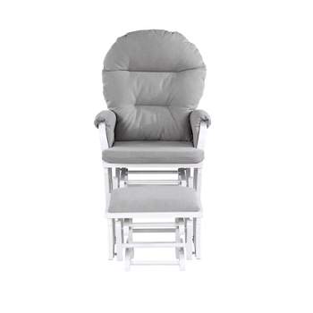 Suite Bebe Madison Glider & Ottoman - White/Oyster