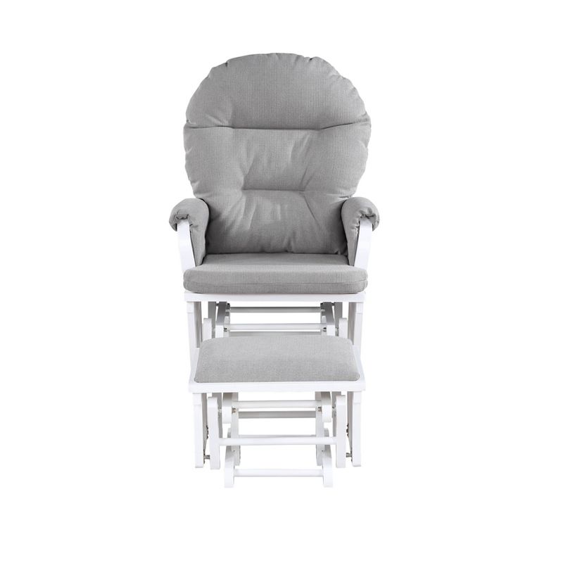 Suite Bebe Madison Glider &#38; Ottoman - White/Oyster, 1 of 6