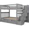 Streamdale Full Over Full Bunk Bed with Shelves and 6 Storage Drawers, Gray - 4 of 4