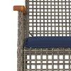 vidaXL Patio Dining Set with Cushions Gray Poly Rattan, 3 Table Sizes, Chair or Bench Options, Multiple Set Sizes - 4 of 4