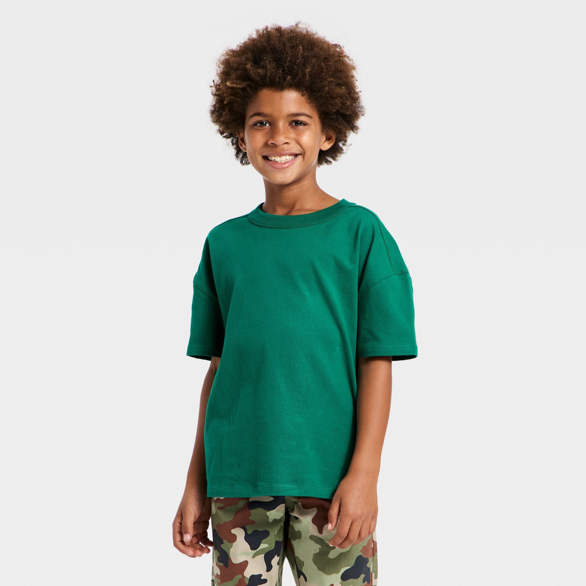 Boys' Short Sleeve Oversized T-Shirt with Racing Back Graphic - Cat & Jack™ Green
