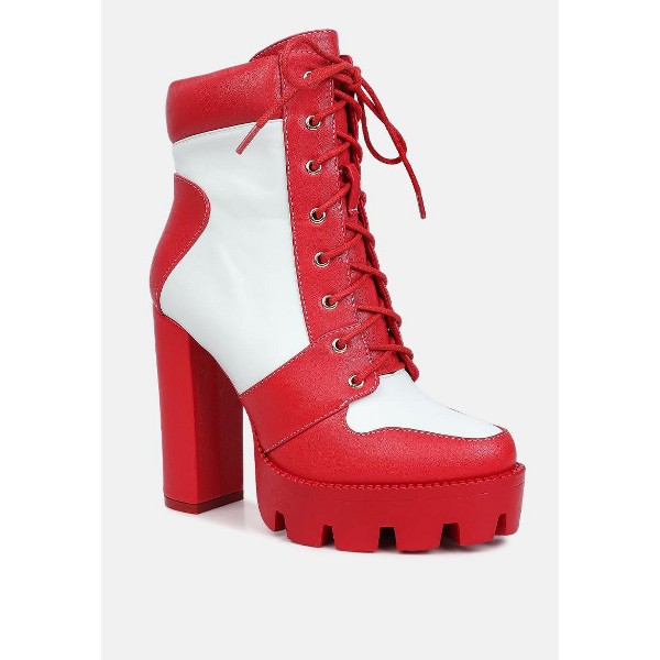 Botas Moos con Tacón de Bloque y Cordones 8