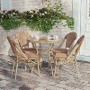 Flash Furniture Lourdes Indoor/Outdoor Commercial Bistro 31.5" Table, PE Rattan, Glass Top with 4 Stack Chairs - image 3 of 4