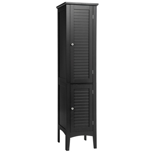 HOMCOM 54 Tall Bathroom Storage Cabinet, Freestanding Linen Tower