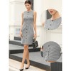 INSPIRE CHIC Women's Sleeveless Plaid Round Neck Summer Work Office Casual Bodycon Midi Dress - 2 of 4