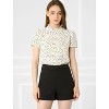 Allegra K Women's Ruffled Retro Short Sleeve Office Polka Dots Blouses - 2 of 4