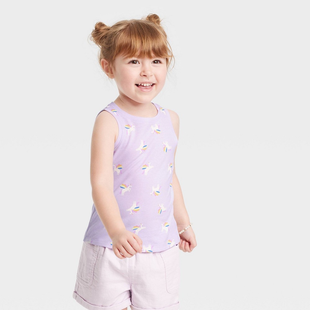 Toddler Girls' Unicorns Tank Top - Cat & Jack™ Purple 3T 12 piece 
