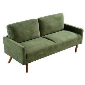 CAVINAS Modern & Vintage Loveseat Sofa, Velvet Upholstered 2 Seater Sofa Couch with Sleek Design, for Home, Apartment or Office - 1 of 4