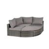 CAVINAS Outdoor Patio Sofa Set, Wicker L Shaped Outdoor Couch Set with Curved Footstool, Modern Porch Chairs Sets for Garden - 3 of 4