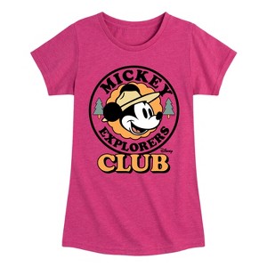 Girls' - Disney - Little Explorers Club Fitted Short Sleeve Graphic T-Shirt - 1 of 4