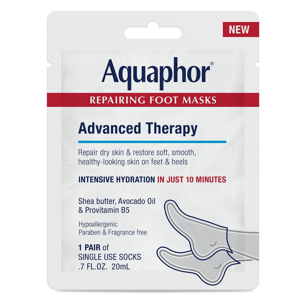 Photos - Shower Gel Aquaphor Advanced Therapy Repairing Foot Mask - 0.7 fl oz 