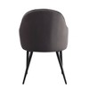 25" Caspian Accent Chair Dark Gray Fabric/Black Finish - Acme Furniture: Upholstered Vanity Chair with Channel-Tufted Backrest - 4 of 4