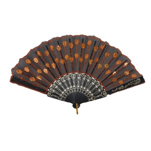 Unique Bargains Sequins Folding Fan 1 Pc - 1 of 4