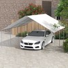Outsunny 19' x 19.5' Heavy Duty Carport, Portable Garage for Car, Truck, Boat, Motorcycle, Bike, Garden Tools - 3 of 4