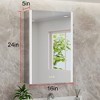Rail Medicine Cabinet with Mirrors and Lights, Recessed/Wall Mounted LED Bathroom Cabinet, 3 Light Mode, Dimmable, Defogger, Aluminum, Silver - 2 of 4