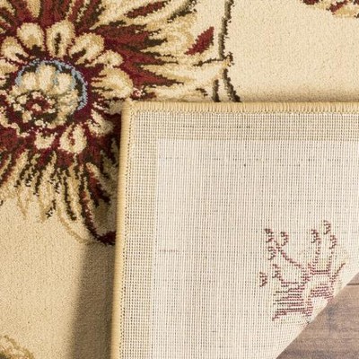 Ivory Multi Floral Synthetic Medium Pile Area Rug